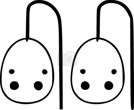 Boucles d'oreilles - silhouette minimaliste et simple - illustration vectorielle