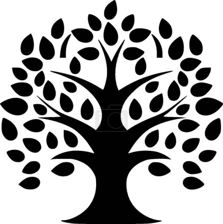 Ilustración de Árbol genealógico - ilustración vectorial en blanco y negro - Imagen libre de derechos