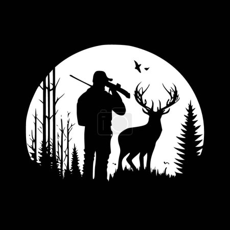Hunting - minimalist and flat logo - vector illustration