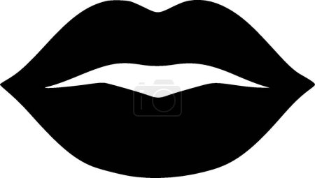 Illustration for Lips - black and white isolated icon - vector illustration - Royalty Free Image