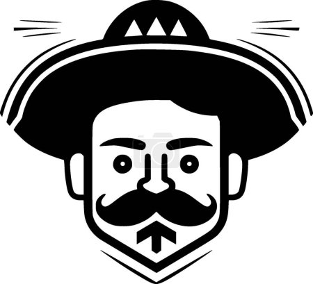 Téléchargez les illustrations : Mexicain - logo vectoriel de haute qualité - illustration vectorielle idéale pour t-shirt graphique - en licence libre de droit
