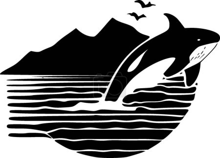 Ocean - minimalistisches und flaches Logo - Vektorillustration