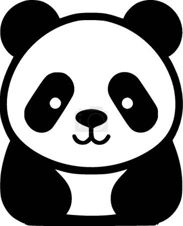 Panda - illustration vectorielle en noir et blanc