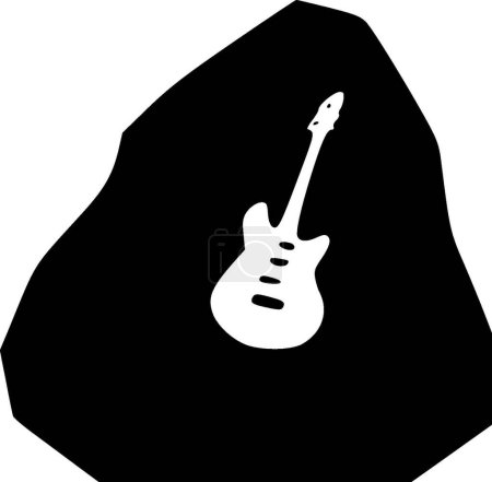 Rock - minimalist and flat logo - vector illustration