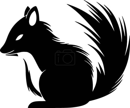 Skunk - schwarz-weißes Icon - Vektorillustration