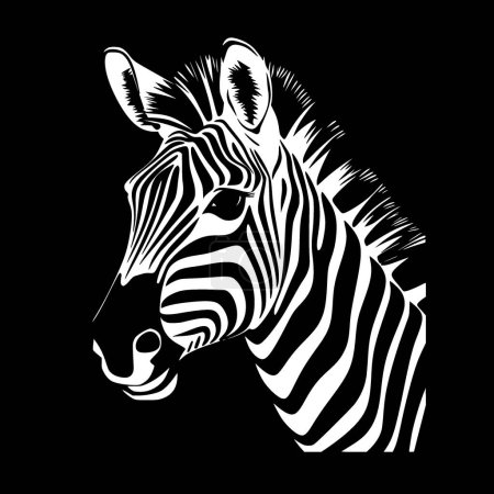 Cebra - ilustración vectorial en blanco y negro
