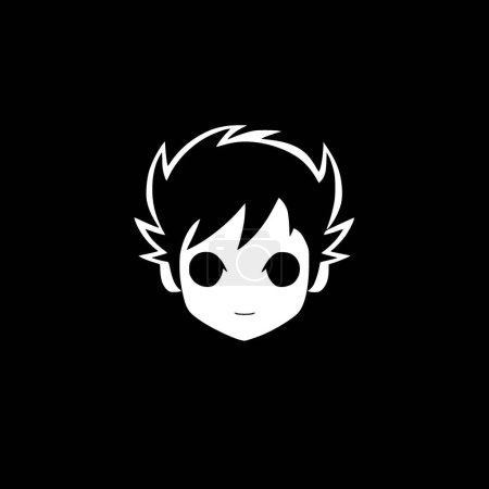 Anime - minimalist and flat logo - vector illustration