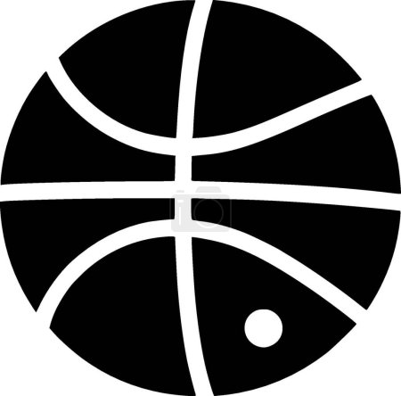 Baloncesto - icono aislado en blanco y negro - ilustración vectorial