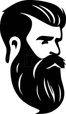 Illustration for Beard - minimalist and flat logo - vector illustration - Royalty Free Image