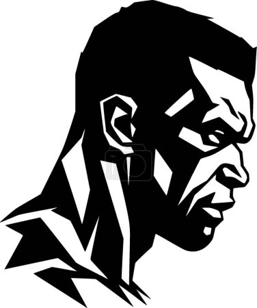 Téléchargez les illustrations : Boxer icône isolée noir et blanc illustration vectorielle - en licence libre de droit