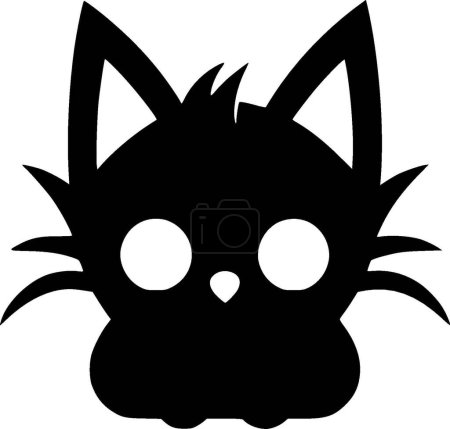 Illustration for Cat - black and white isolated icon - vector illustration - Royalty Free Image