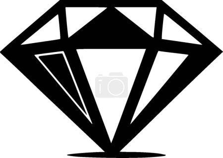 Diamond - minimalist and flat logo - vector illustration