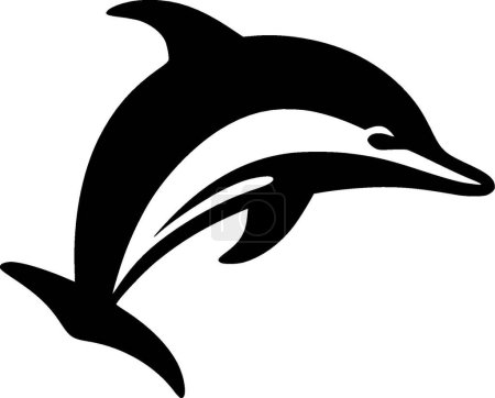 Delfín - logo minimalista y plano - ilustración vectorial
