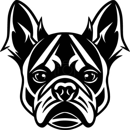 Französische Bulldogge - minimalistische und einfache Silhouette - Vektorillustration