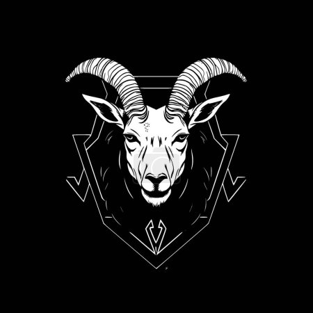 Goat - minimalist and flat logo - vector illustration