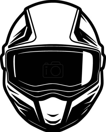 Helmet - black and white isolated icon - vector illustration