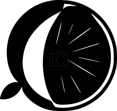 Citron - illustration vectorielle noir et blanc