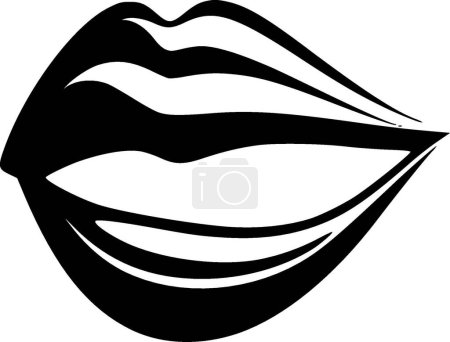 Labios - logo minimalista y plano - ilustración vectorial