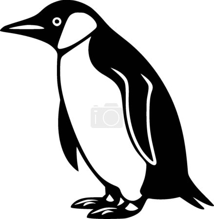 Pingouin - logo plat et minimaliste - illustration vectorielle