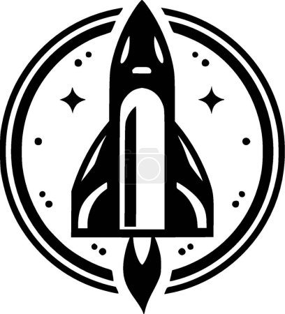 Rocket - minimalist and simple silhouette - vector illustration