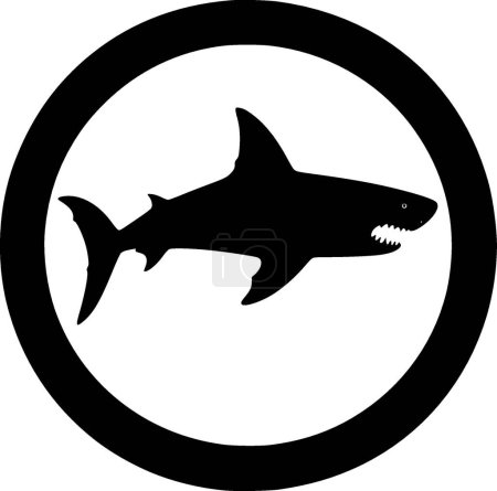 Tiburón - logo minimalista y plano - ilustración vectorial