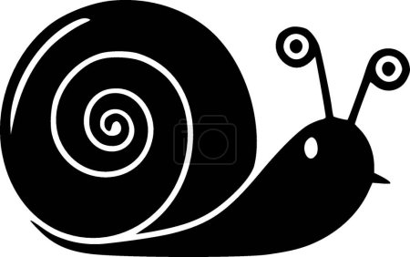 Snail - black and white isolated icon - vector illustration