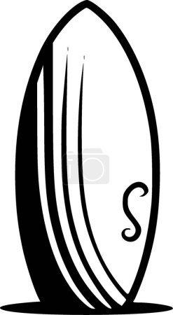 Surfboard - minimalist and simple silhouette - vector illustration
