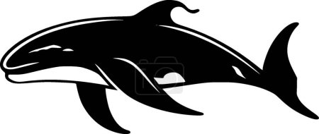 Téléchargez les illustrations : Baleine - logo plat et minimaliste - illustration vectorielle - en licence libre de droit
