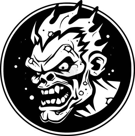 Zombie - logo minimalista y plano - ilustración vectorial