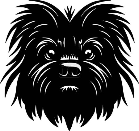 Affenpinscher - schwarz-weiße Vektorabbildung