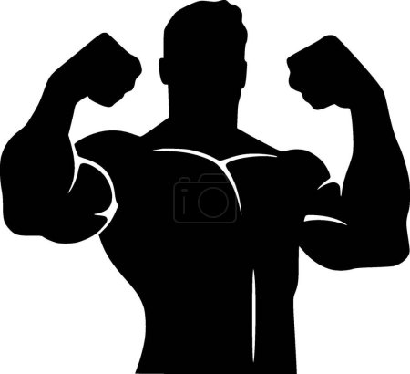 Biceps - black and white vector illustration