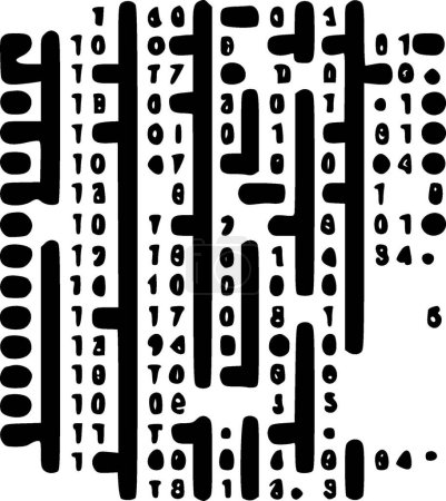 Binary code - minimalist and simple silhouette - vector illustration