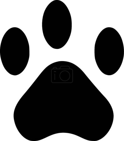 Pata de perro - silueta minimalista y simple - ilustración vectorial