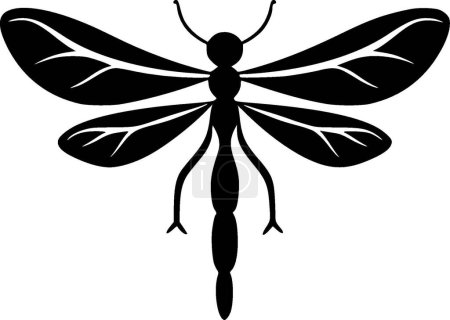 Dragonfly - minimalist and simple silhouette - vector illustration