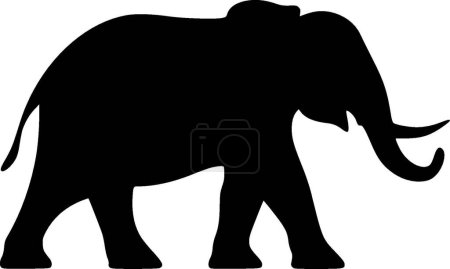 Téléchargez les illustrations : Eléphant - silhouette minimaliste et simple - illustration vectorielle - en licence libre de droit
