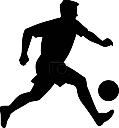 Illustration for Football - black and white vector illustration - Royalty Free Image