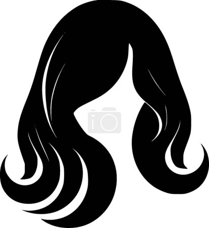 Hair - minimalist and simple silhouette - vector illustration