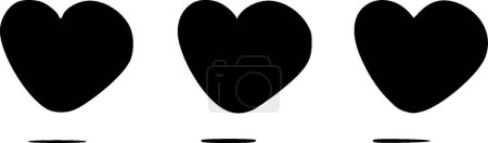 Hearts - black and white vector illustration