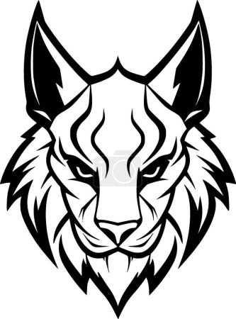 Lynx - icône isolée en noir et blanc - illustration vectorielle