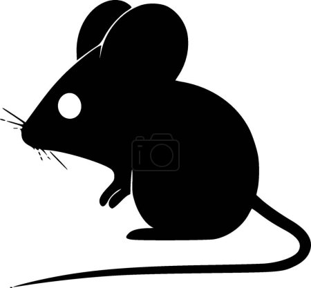 Ratón - logo minimalista y plano - ilustración vectorial