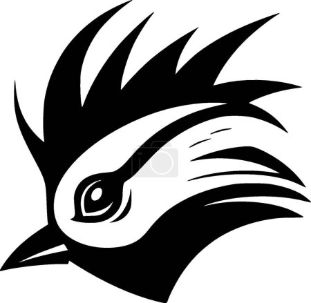 Papagei - schwarz-weiße Vektorillustration