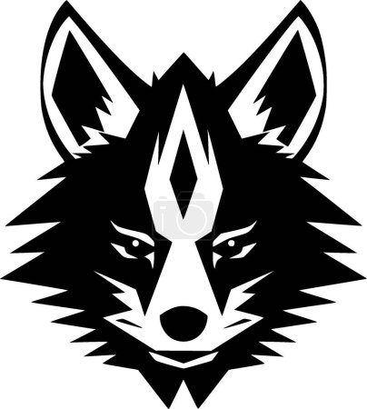 Raccoon - black and white vector illustration