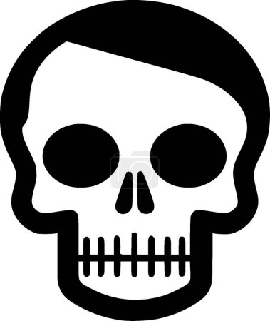 Skull - black and white vector illustration