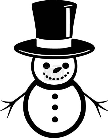 Snowman - minimalist and flat logo - vector illustration