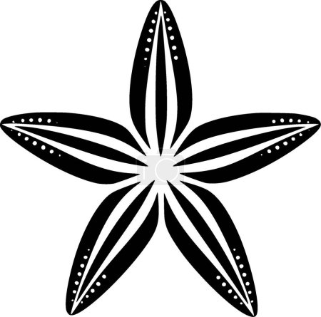 Estrella de mar - icono aislado en blanco y negro - ilustración vectorial