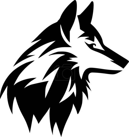 Lobo - silueta minimalista y simple - ilustración vectorial