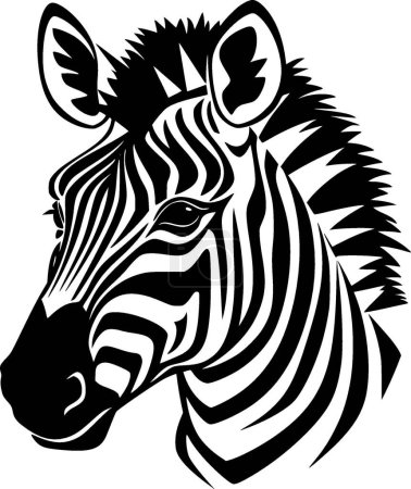 Zebra - logo minimalista y plano - ilustración vectorial