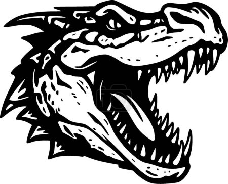 Alligator - logo plat et minimaliste - illustration vectorielle
