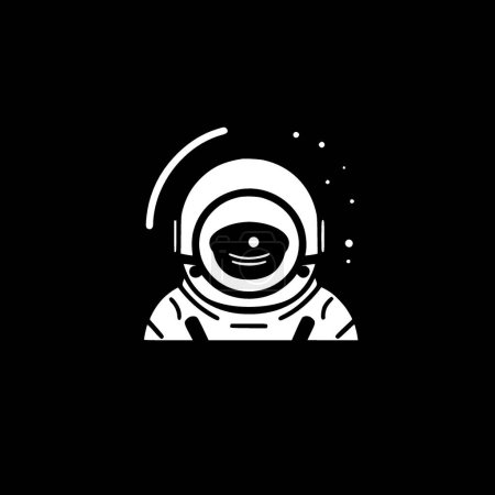 Ilustración de Astronauta - ilustración vectorial en blanco y negro - Imagen libre de derechos