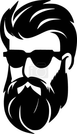Illustration for Beard - minimalist and simple silhouette - vector illustration - Royalty Free Image